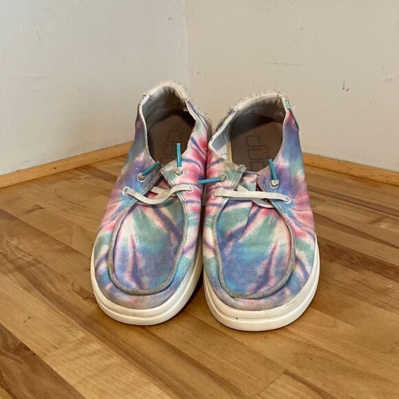 Hey Dude Multicolor Candy Tie Dye Wendy Rise Slide On Loafers Size 5 - Picture 1 of 9